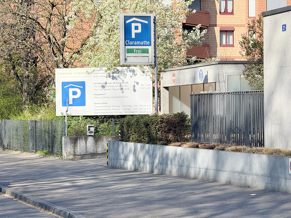 Parkhaus Claramatte Basel – zentrale Parkmöglichkeit nahe ACC Zahnklinik